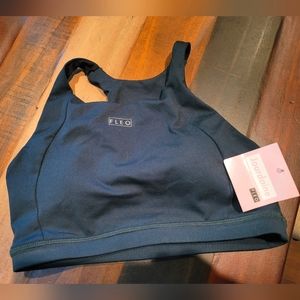 NWT Fleo Forest Jourdaine Sports Bra - Medium Support High Neck + Wide Racerback